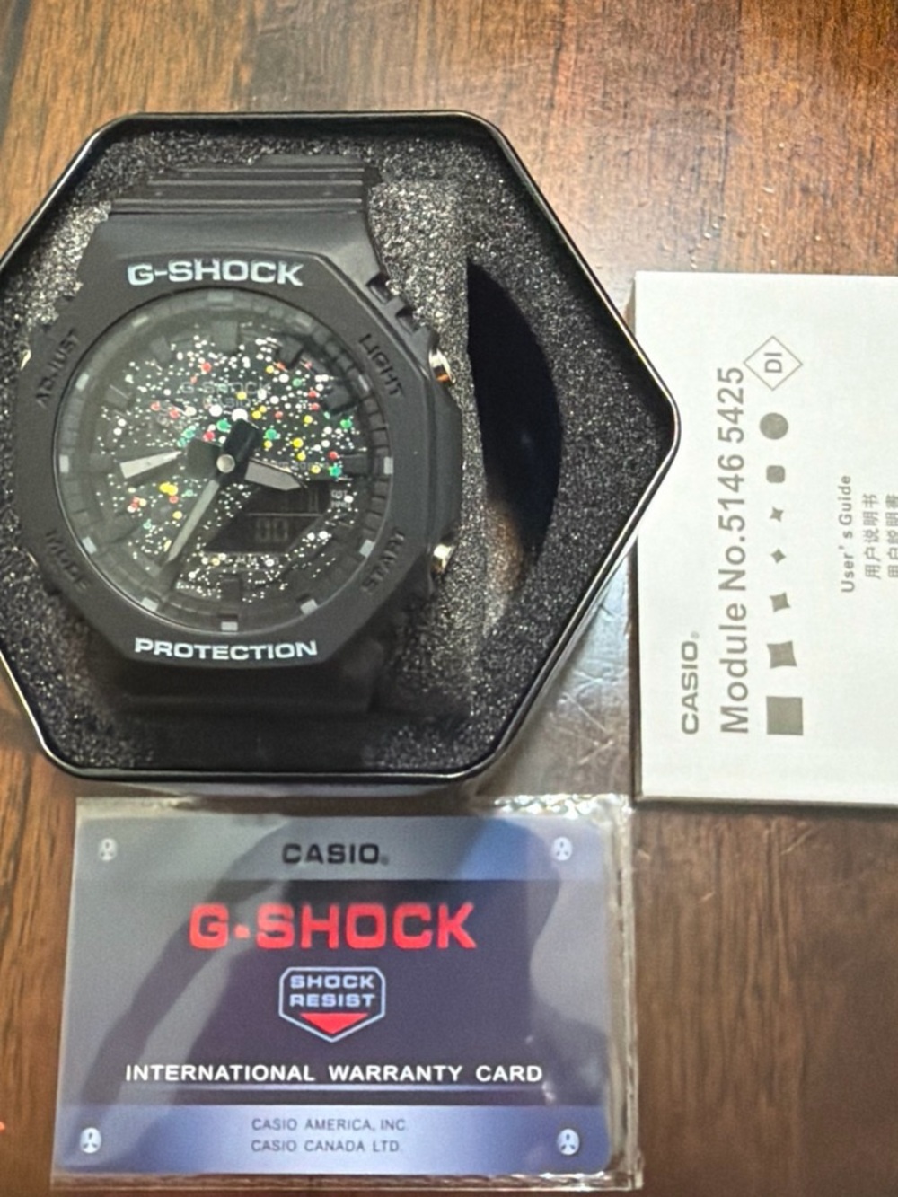 Casio G-SHOCK Black Watch with Multicolor Speckle Dial